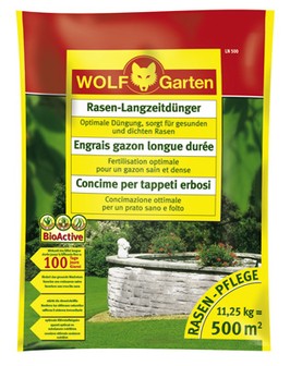 Wolf LN 500 Rasen-Langzeitdünger 11,25kg für 500qm Garten